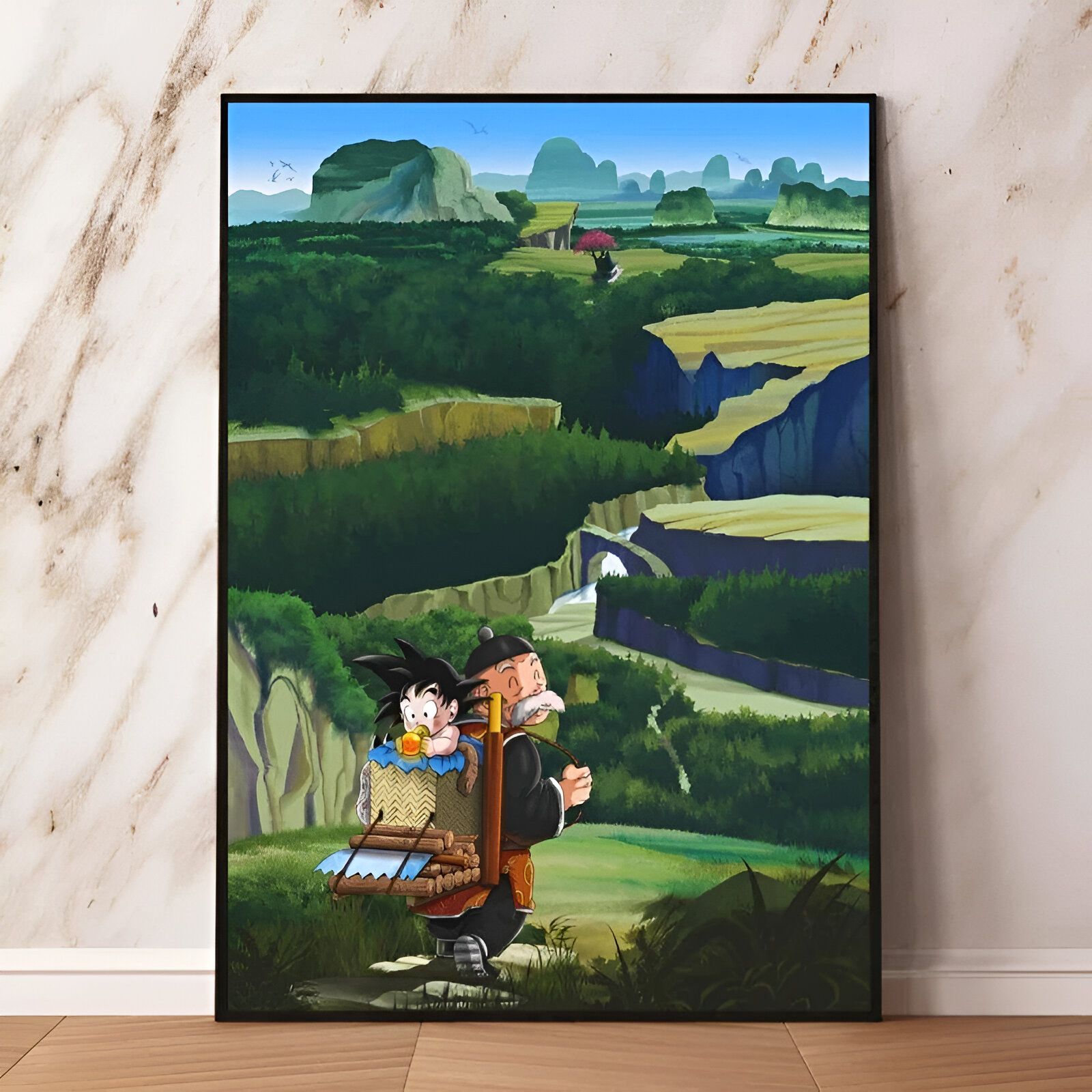 Poster Dragon Ball avec Goku et son Grand-Père