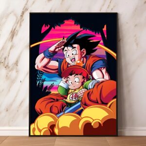 Poster Dragon Ball avec Goku et Son Gohan enfant