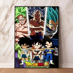 Poster Dragon Ball avec Goku, Vegeta et Broly