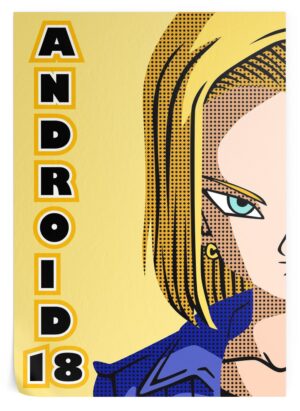 Poster Dragon Ball Z C-18 Flat Design 35 x 50 cm