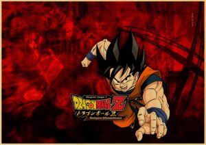 Poster Dragon Ball Z de Goku en plein combat