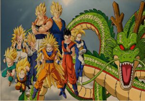 Poster Univers Saiyan Dragon Ball Z, tailles 30x21cm et 42x30cm