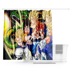 Rideau de douche Dragon Ball Fusion Saiyan 180x200cm