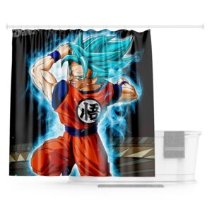 Rideau de douche Goku Super Saiyan Blue 200x200cm