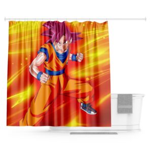 Rideau de douche Goku SSJ God 180x200cm