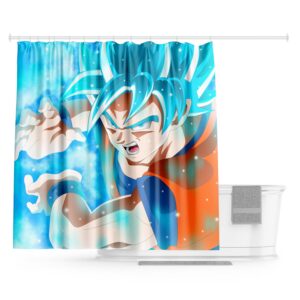Rideau de douche Dragon Ball Sangoku SSJ Blue 180x180cm