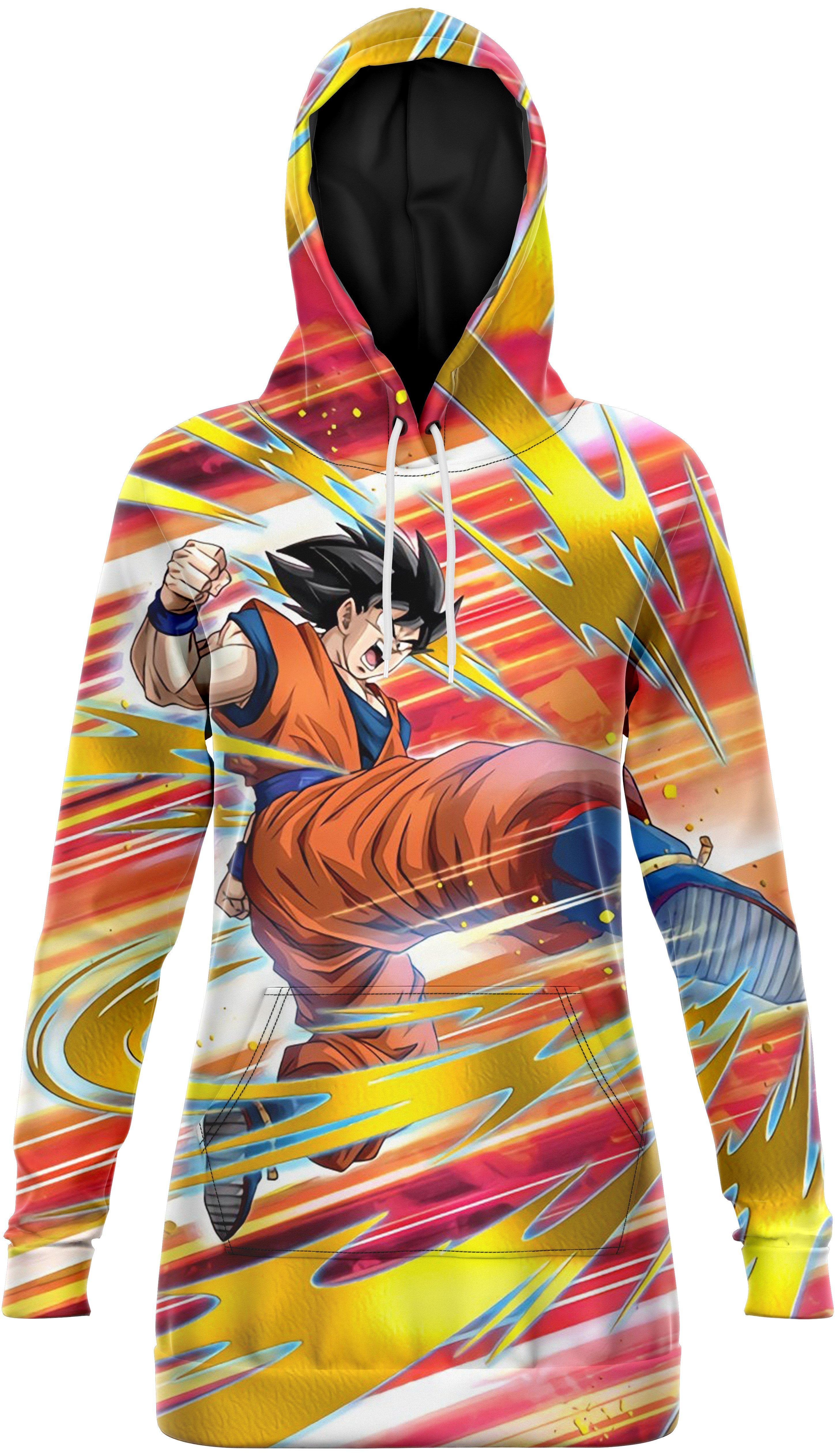 Robe sweat DBZ Goku en pleine action du XS au 4XL