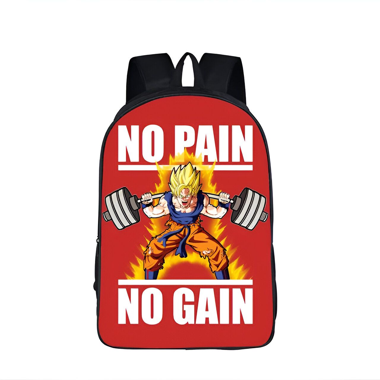 Sac à dos Dragon Ball Z avec inscription No Pain No Gain