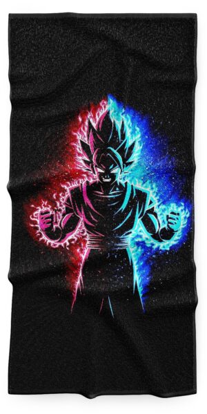Serviette Goku Blue Kaioken Dragon Ball, tailles M et XL