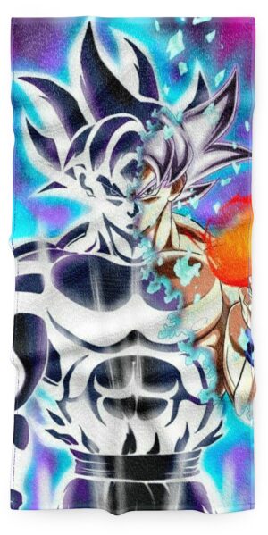 Serviette Dragon Ball Sangoku Ultra Instinct, tailles 35 x 75 CM et 75 x 150 CM