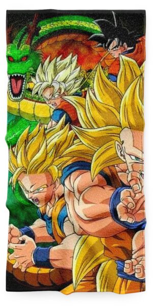 Serviette Dragon Ball Z Super Saiyan à formes, taille au choix