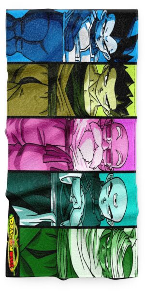 Serviette Dragon Ball Z avec personnages, en tailles M et XL
