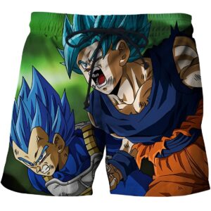 Short de bain Dragon Ball SSJ Blue avec Goku & Vegeta