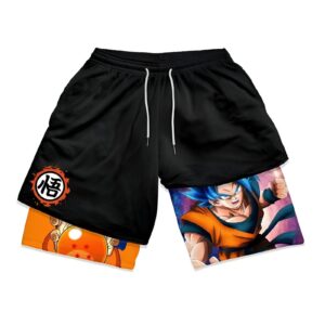 Short de musculation Dragon Ball Goku Saiyan Bleu