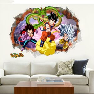 Sticker mural Dragon Ball SSJ4 avec Goku et Vegeta