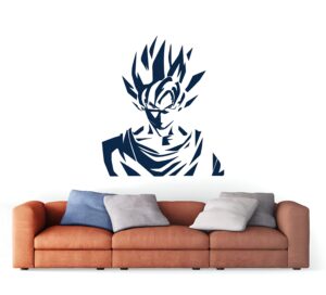 Sticker mural Goku Guerrier Saiyan Dragon Ball en Noir, Rouge ou Brun