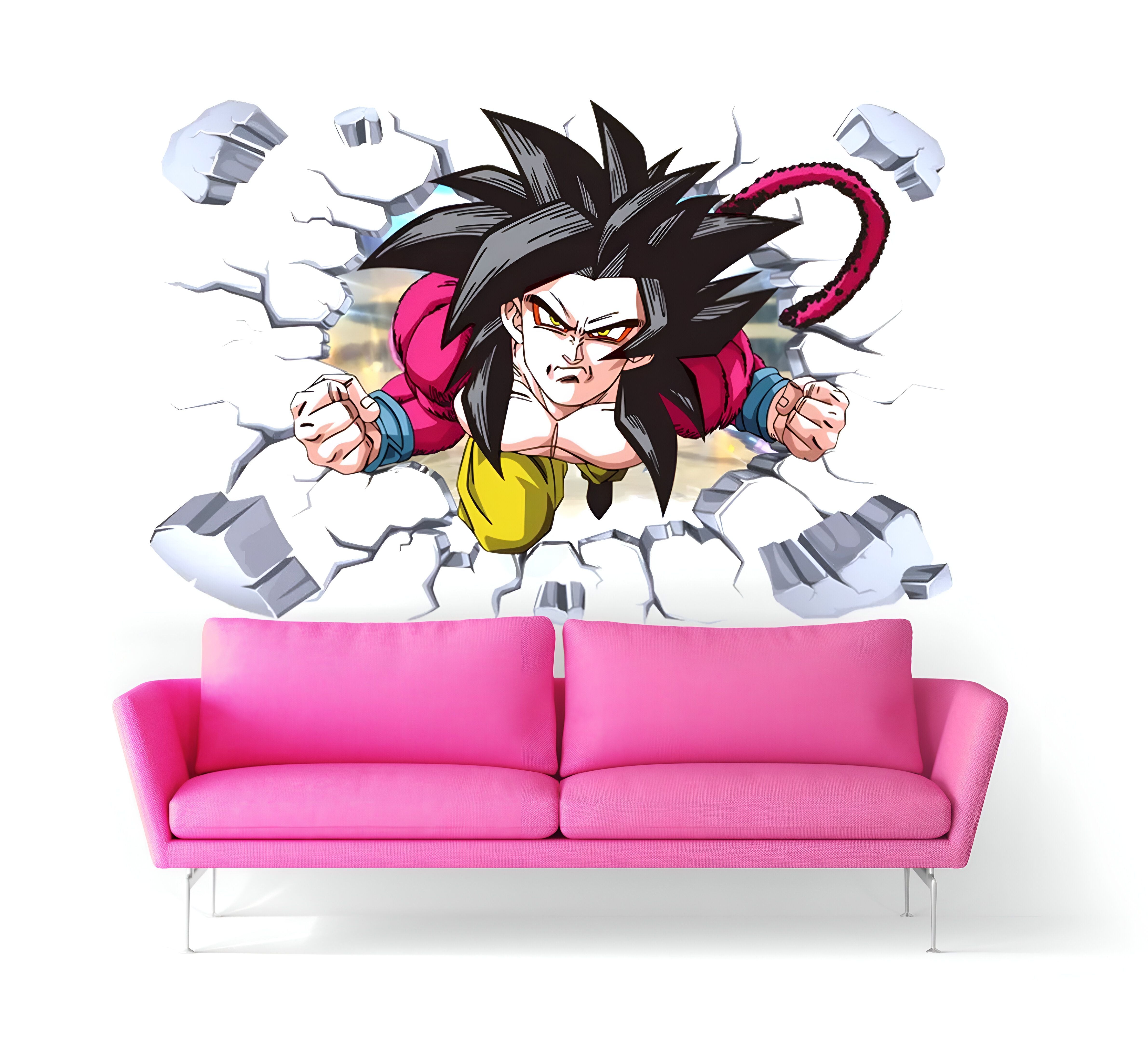 Sticker mural Goku SSJ4 pour déco Dragon Ball