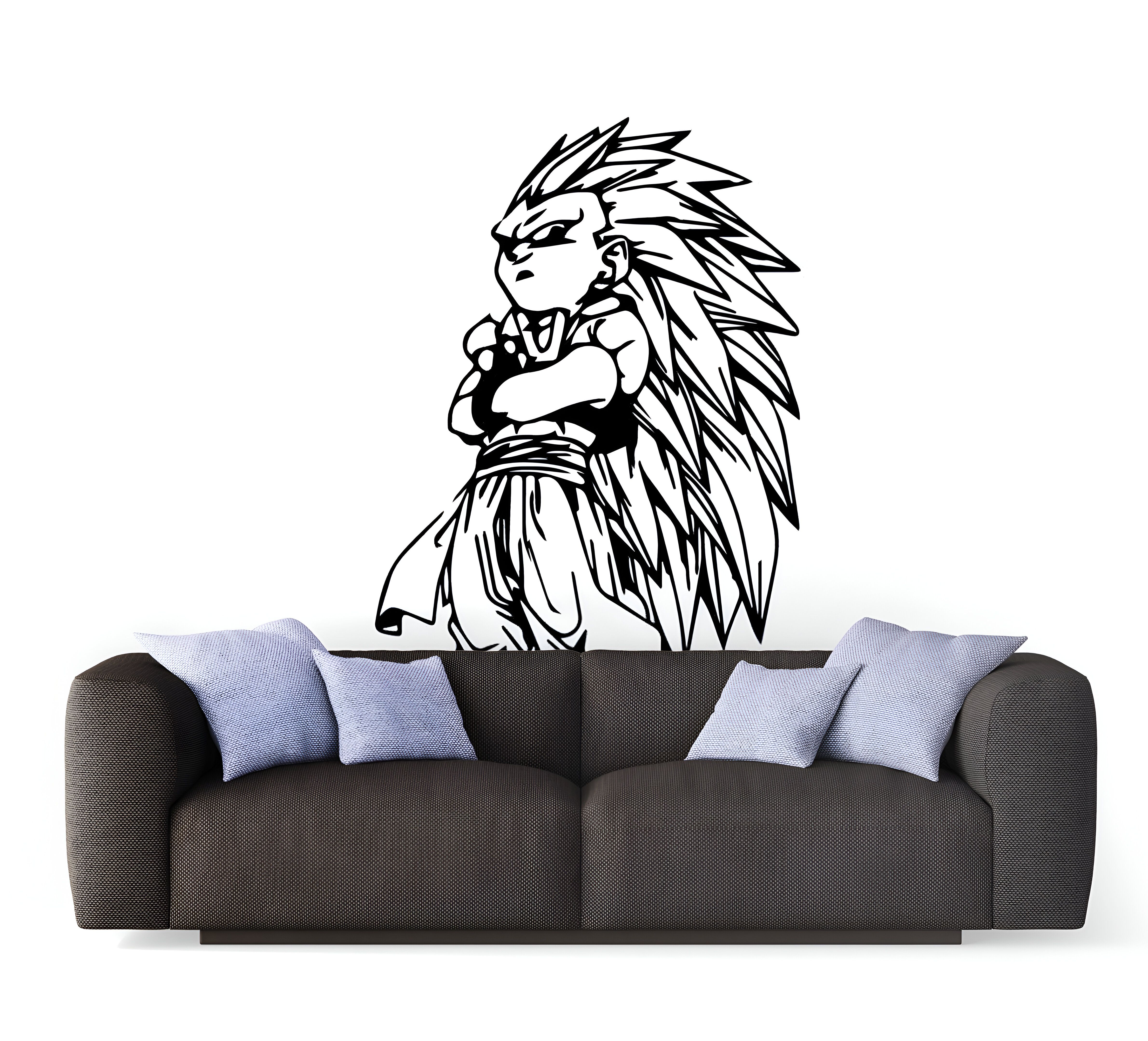 Sticker mural Gotenks SSJ Dragon Ball en Argenté ou Noir
