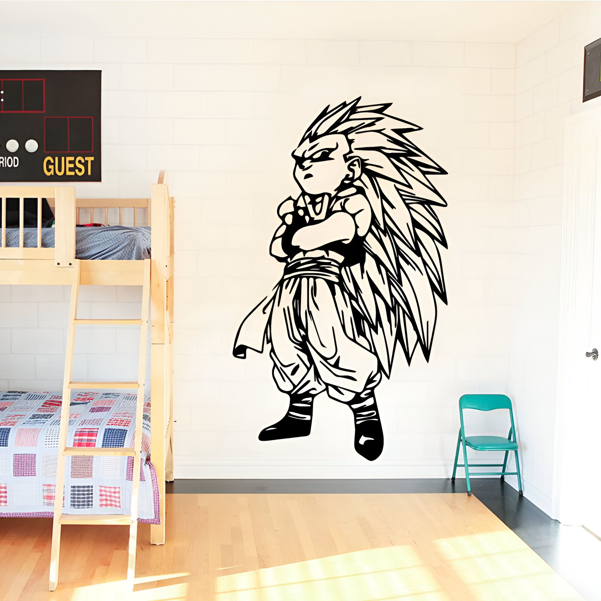 Sticker mural Gotenks SSJ Dragon Ball en Argenté ou Noir – Image 2