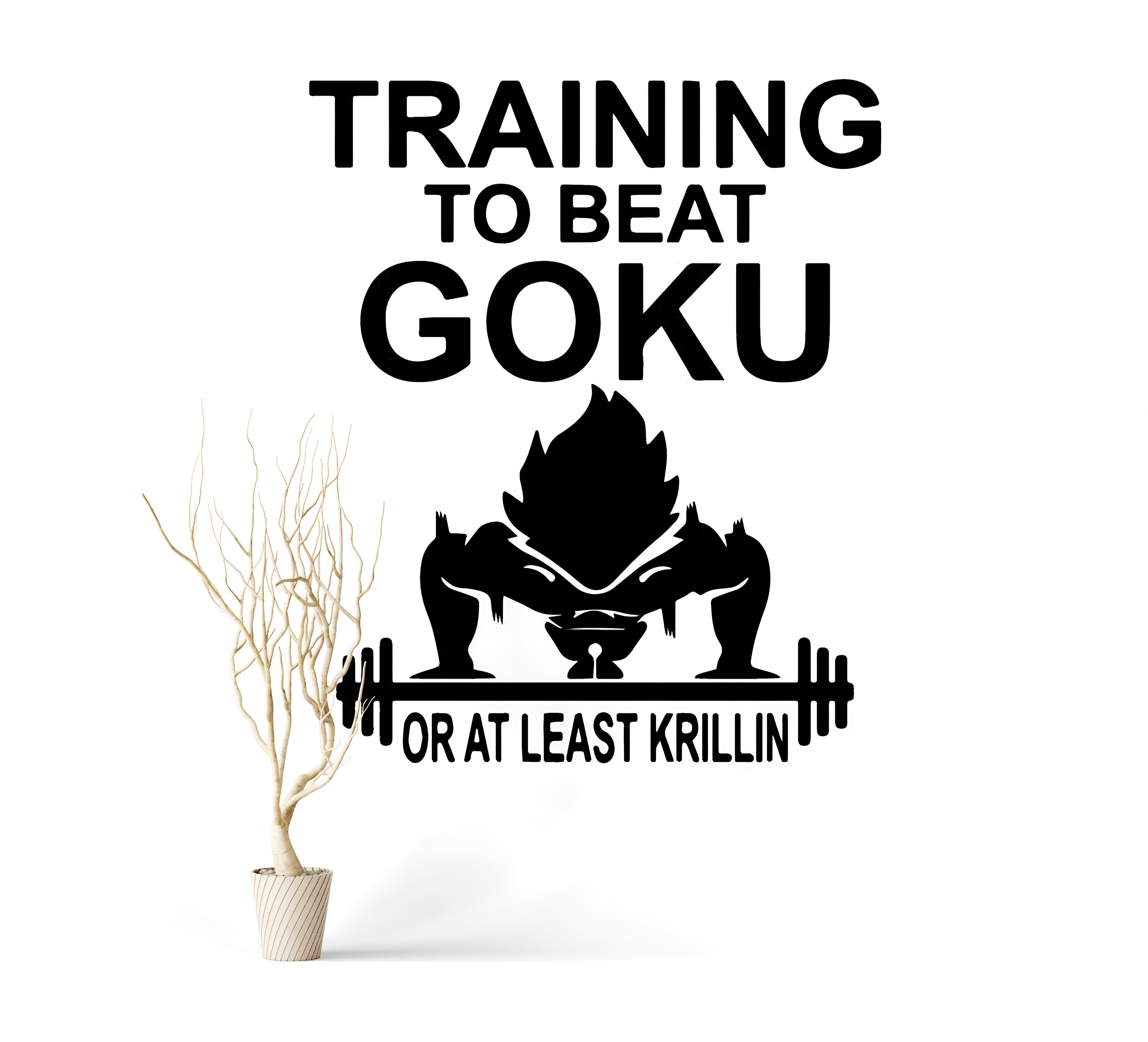 Sticker mural Dragon Ball noir entraînement face à Goku