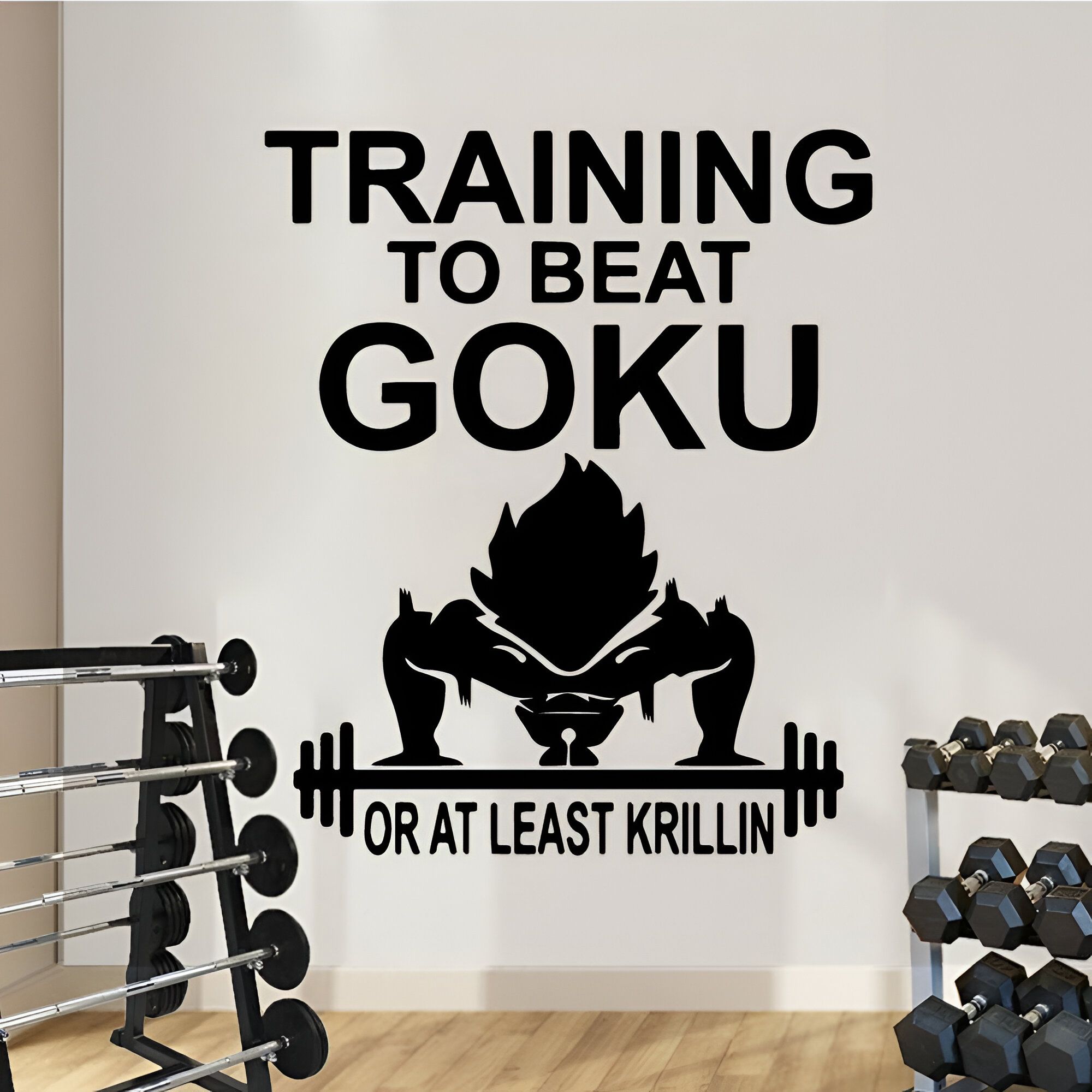 Sticker mural Dragon Ball noir entraînement face à Goku – Image 2
