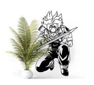 Sticker mural NOIR Dragon Ball Trunks du Futur