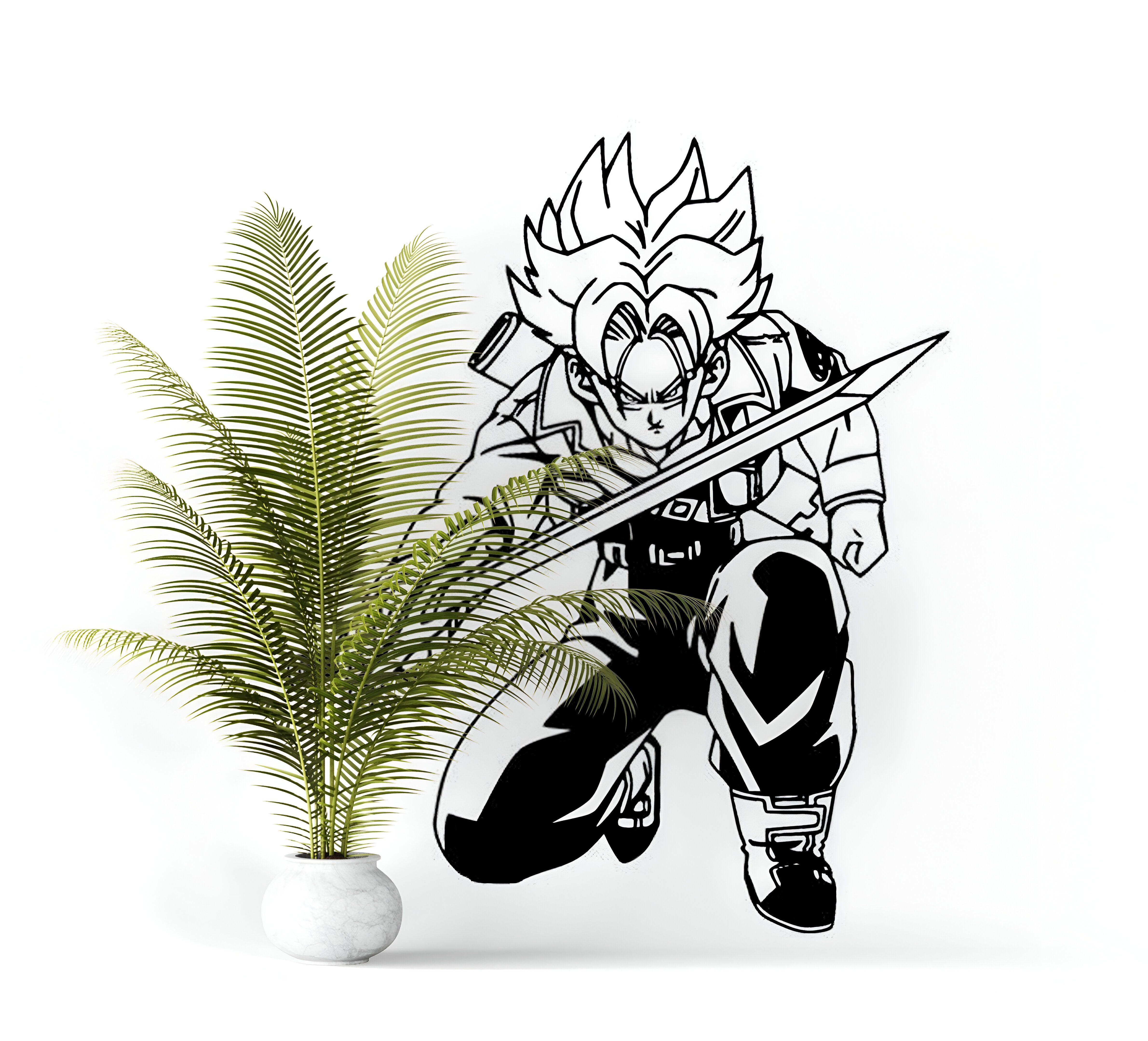 Sticker mural NOIR Dragon Ball Trunks du Futur