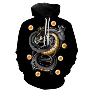 Sweat DBZ Enfant Black Shenron 4 ANS à 13 - 14 ANS
