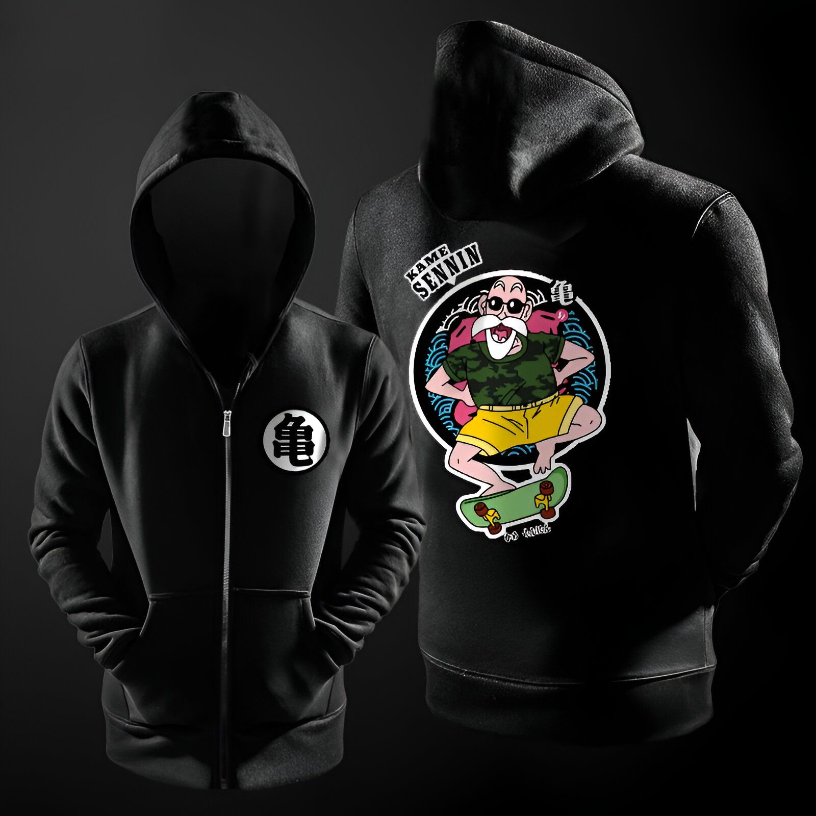 Sweat Dragon Ball Kanji Kame en noir, gris ou rouge