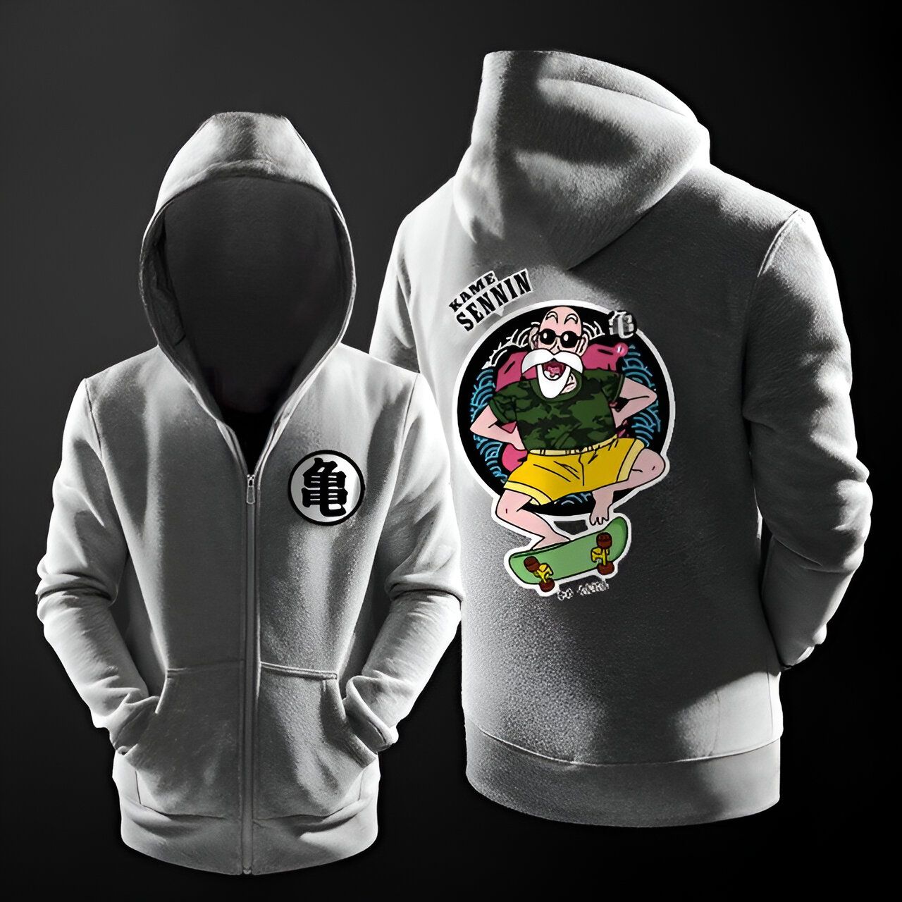 Sweat Dragon Ball Kanji Kame en noir, gris ou rouge – Image 2