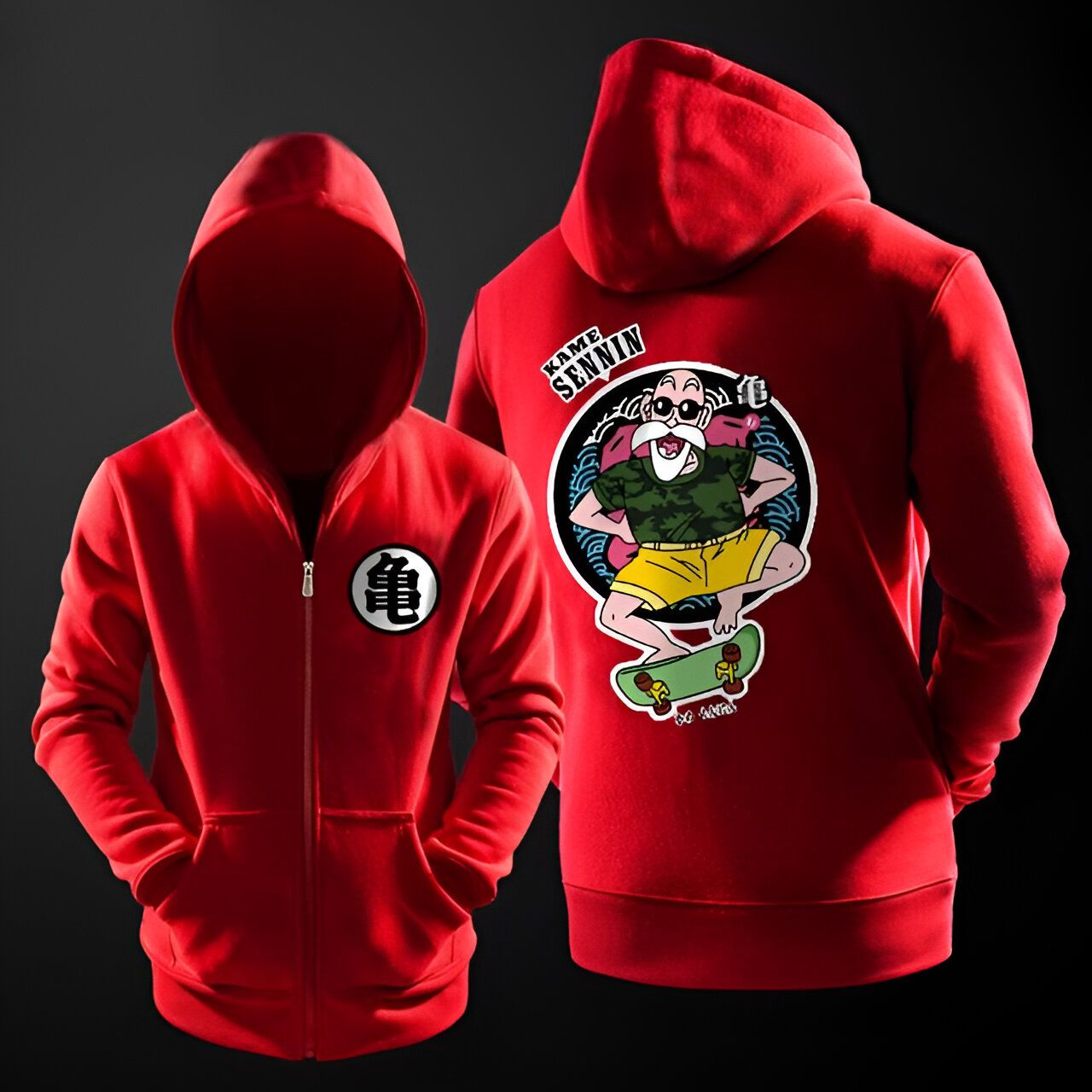 Sweat Dragon Ball Kanji Kame en noir, gris ou rouge – Image 3