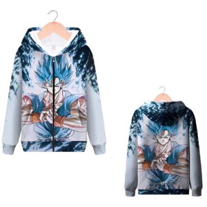 Sweat Zip Goku SSJ Blue Tailles S à 4XL