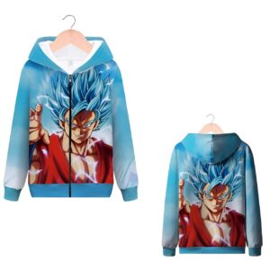 Sweat Zip Goku SSJ Blue Kaioken du S au 4XL