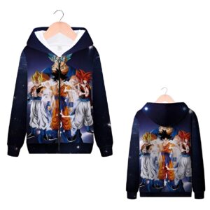 Sweat Zip DBZ Goku Transformations du S au 4XL