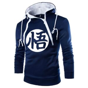 Sweat zippé Dragon Ball avec Kanji Go, coloris Navy Noir Blanc