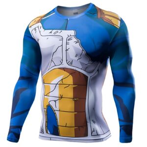 T-shirt de compression manches longues Dragon Ball Vegeta blessé