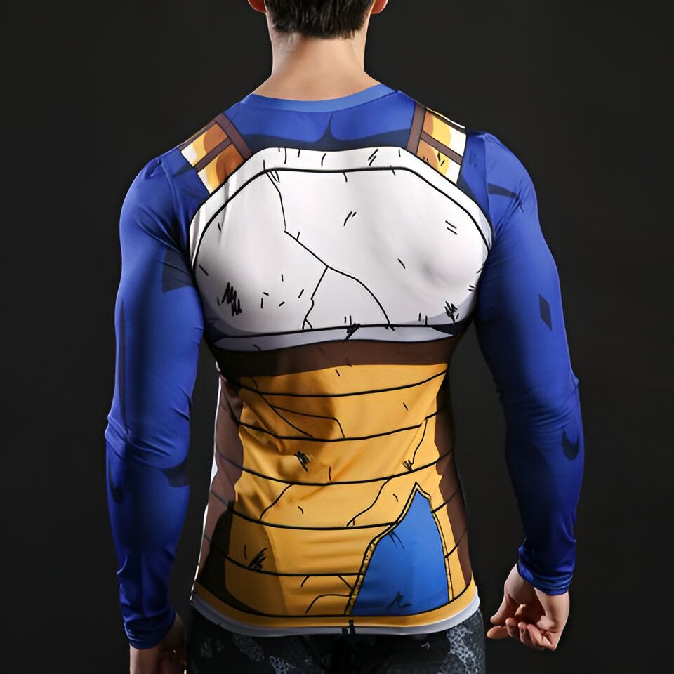 T-shirt de compression manches longues Dragon Ball Vegeta blessé – Image 3