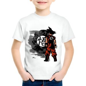 T-shirt enfant DBZ Destin Saiyan, tailles 3 ans à 11 ans