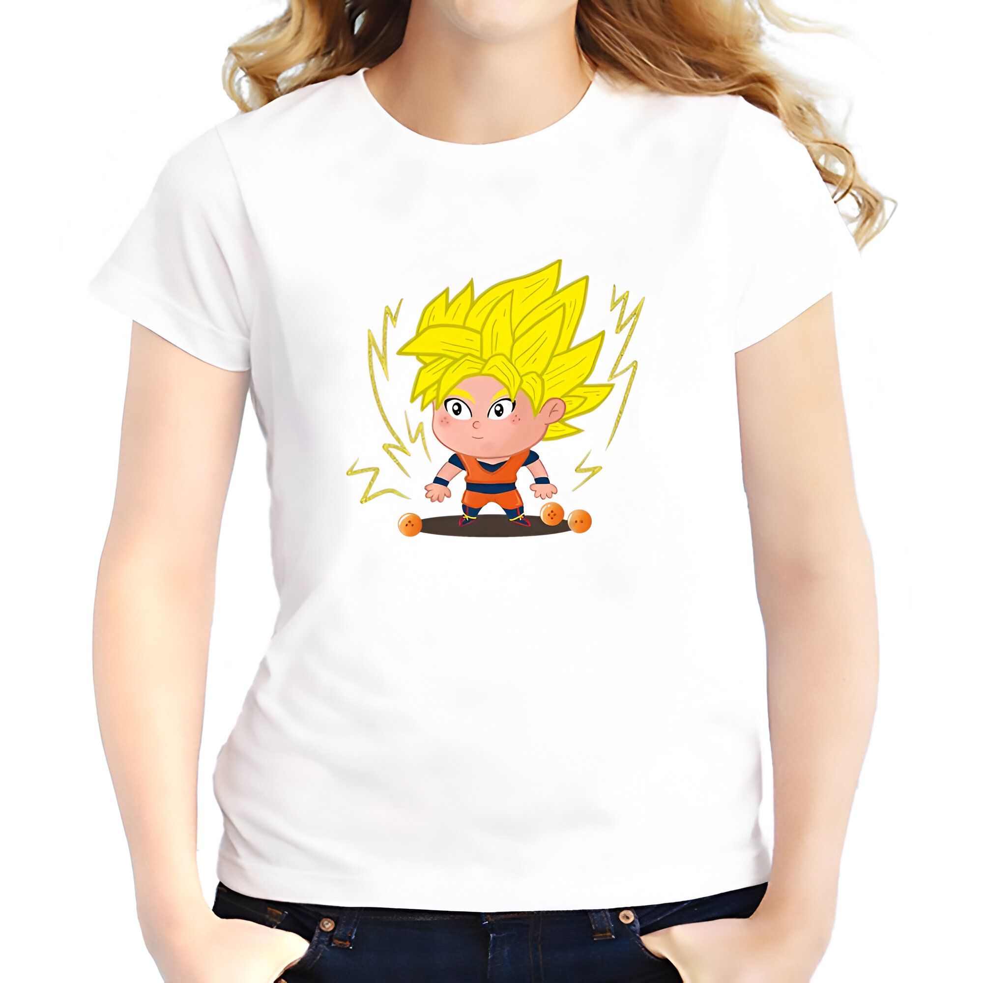 T-shirt Femme DBZ Mini Goku Super Saiyan – Image 2