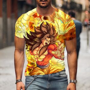 T-shirt Dragon Ball Goku Saiyan 4 et Shenron