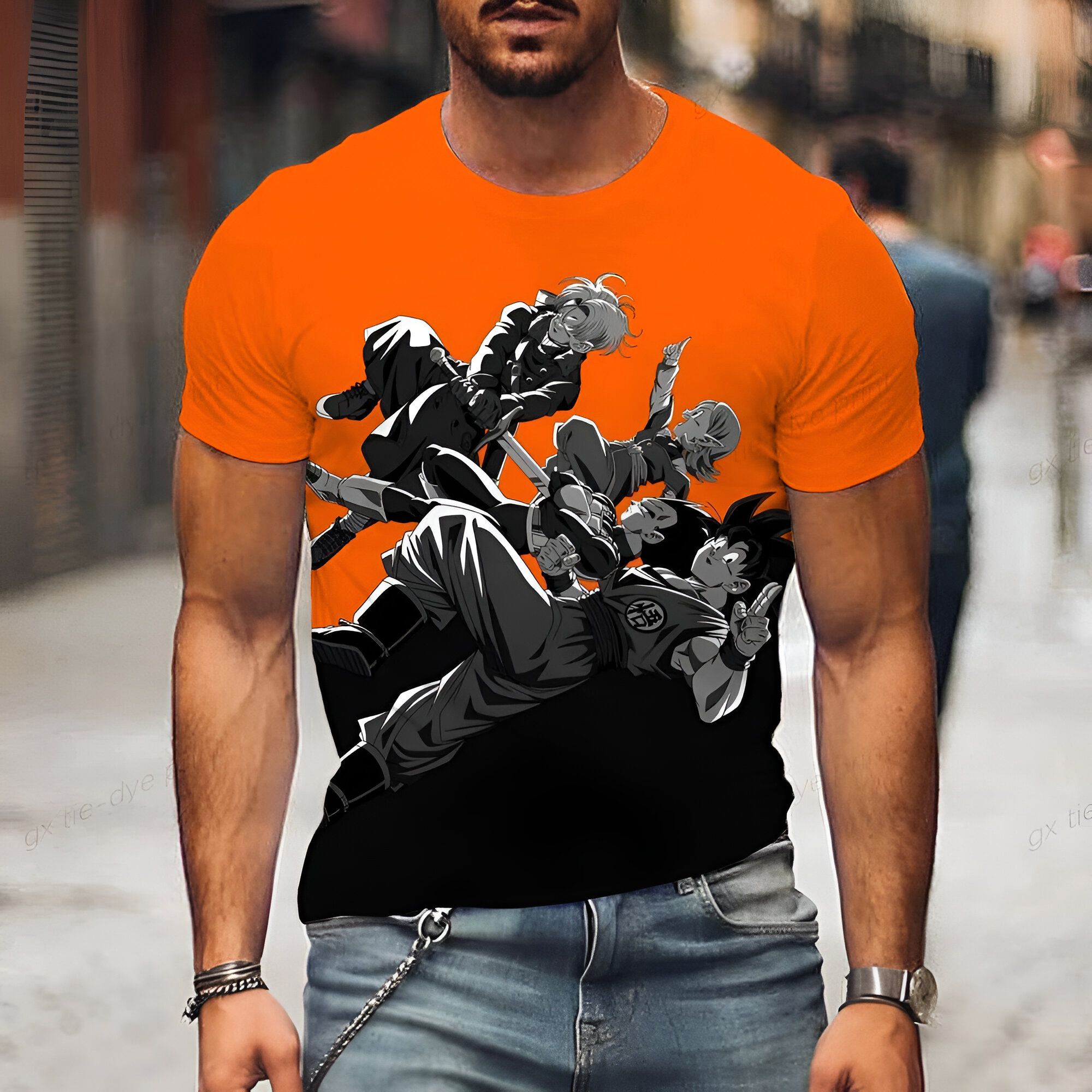 T-shirt Dragon Ball avec protagonistes Saiyan