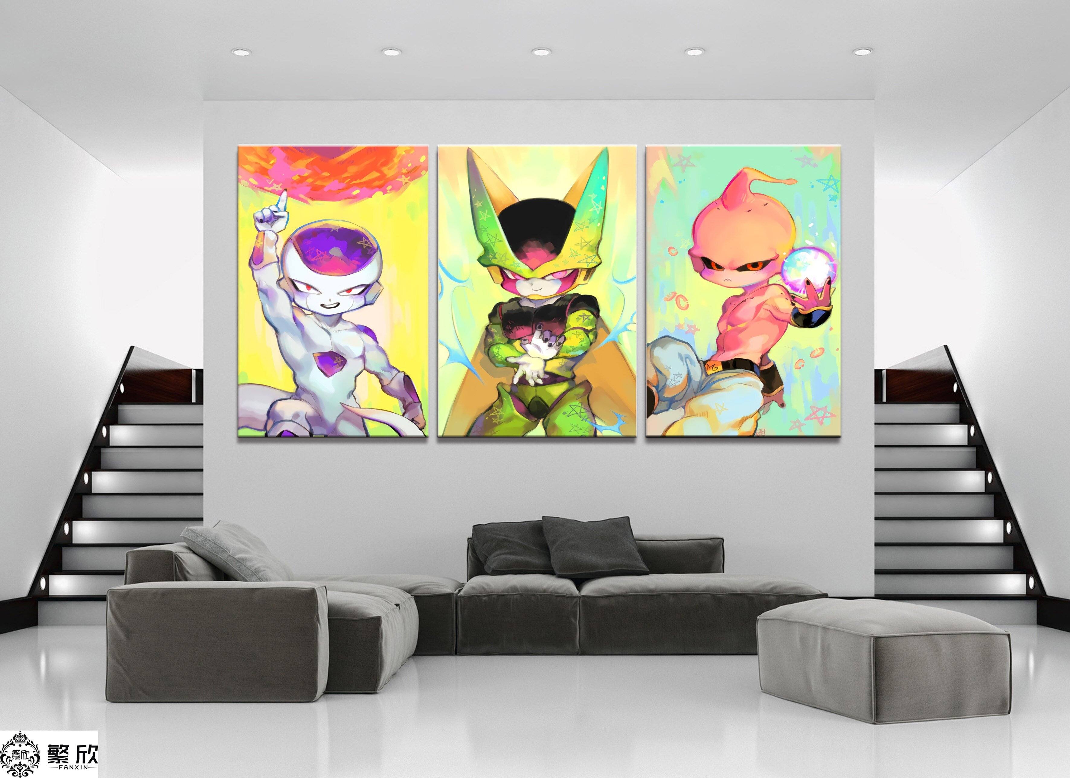 Tableau Chibi Dragon Ball en triptyque – Image 3