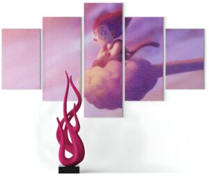 Tableau Dragon Ball de Goku sur son Nuage Magique