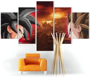 Tableau Dragon Ball GT SSJ4 avec Goku et Vegeta