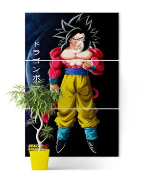 Tableau Dragon Ball GT Goku SSJ4 en 3 panneaux