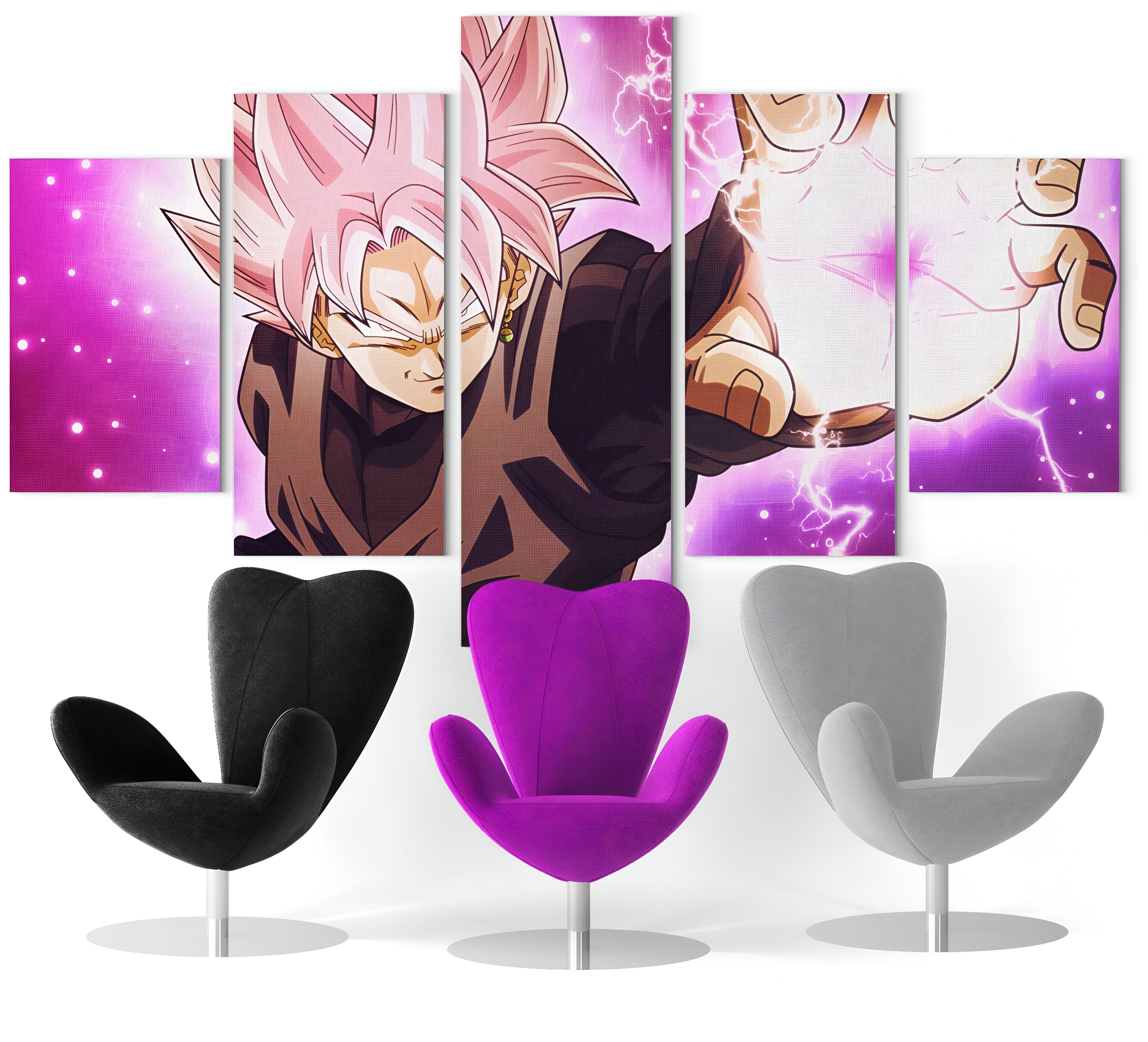 Tableau Dragon Ball Super Goku Black, scène de destruction