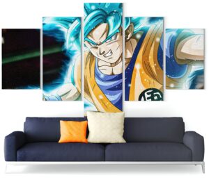 Tableau Goku SSJ Blue Dragon Ball Super avec ou sans cadre