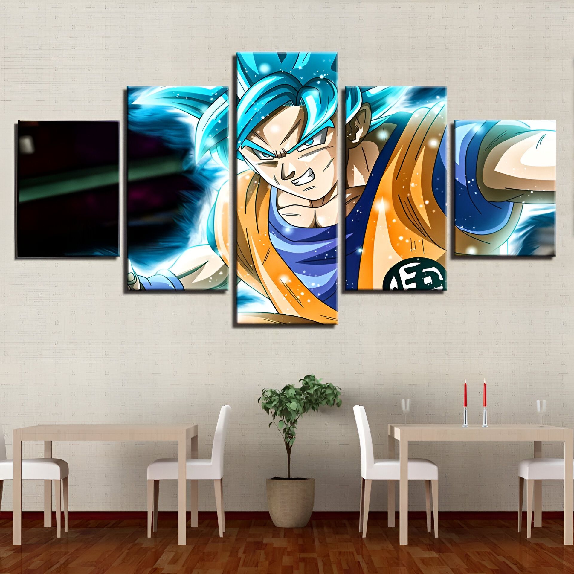 Tableau Goku SSJ Blue Dragon Ball Super avec ou sans cadre – Image 3