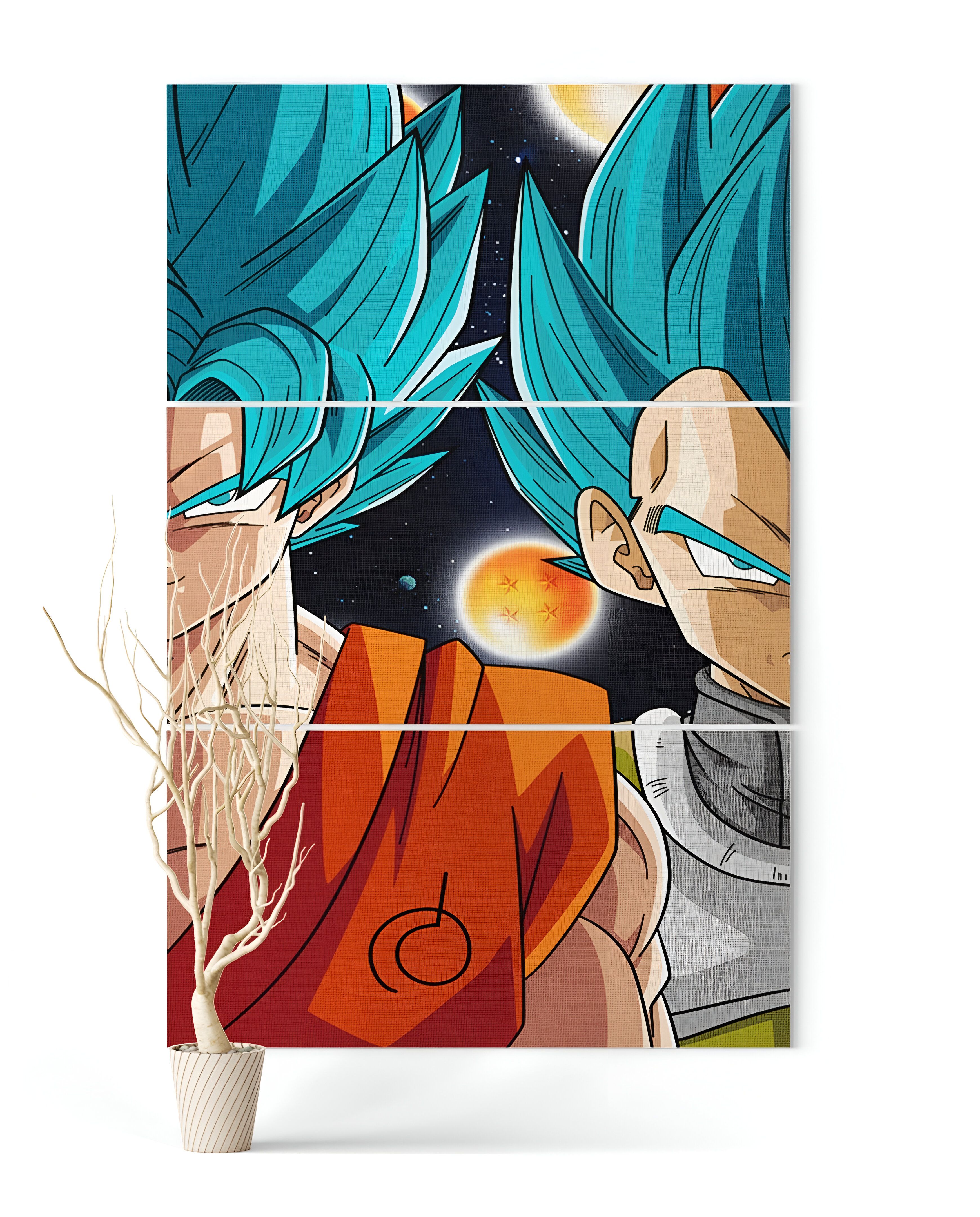 Tableau Dragon Ball Super Blue avec Goku & Vegeta