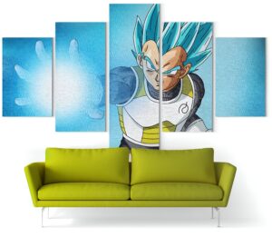 Tableau multi panneaux Dragon Ball Super Vegeta Super Saiyan Blue